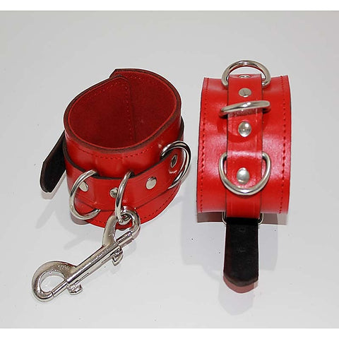 Luxurious Leather Ankle Restraints by Hell's Couture