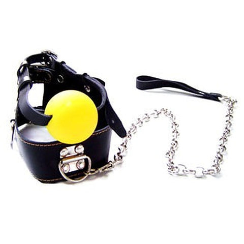 Ball Gag & Leather Lead by Hell's Couture