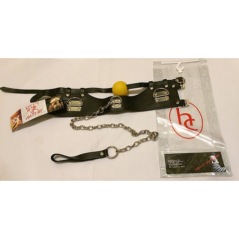 Ball Gag & Leather Lead by Hell's Couture