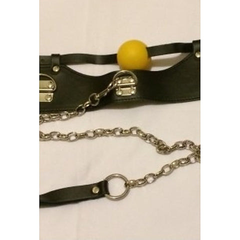 Ball Gag & Leather Lead by Hell's Couture