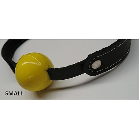 Amour Bondage Gag & Yellow Rubber Ball by Hell's Couture