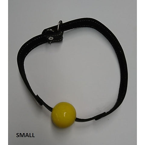 Amour Bondage Gag & Yellow Rubber Ball by Hell's Couture