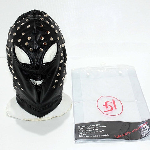 Achilles Extreme Studded Leather BDSM Hood by Hell's Couture