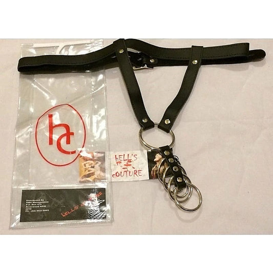 Leather Harness With Gates of Hell Rings by Hell's Couture