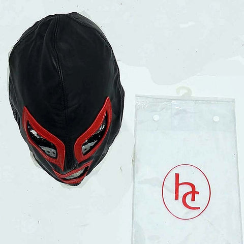 Bedroom Pleasures Leather Hood Lace Back Red Eyelets