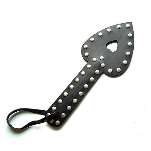 Heart Shaped Leather Paddle with Studs by Hell's Couture