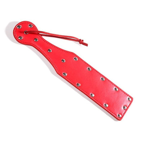 Bondage Paddle Red Leather with Studs by Hell's Couture