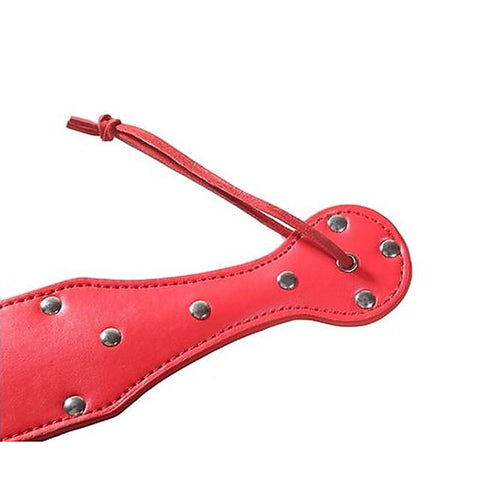 Bondage Paddle Red Leather with Studs by Hell's Couture