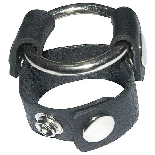 Sinners Leather Cock Ring With O-Ring by Hell's Couture