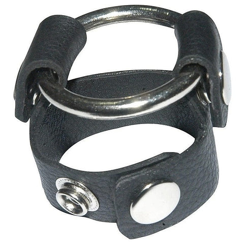 Sinners Leather Cock Ring With O-Ring by Hell's Couture