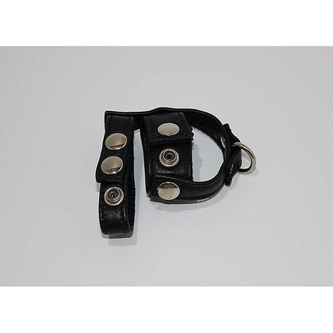 Leather Cock Ring and Ball Harness by Hell's Couture