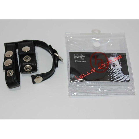 Leather Cock Ring and Ball Harness by Hell's Couture