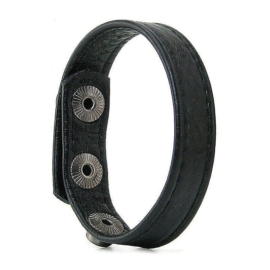 Three-Snap Buckle Leather Cock Ring by Hell's Couture