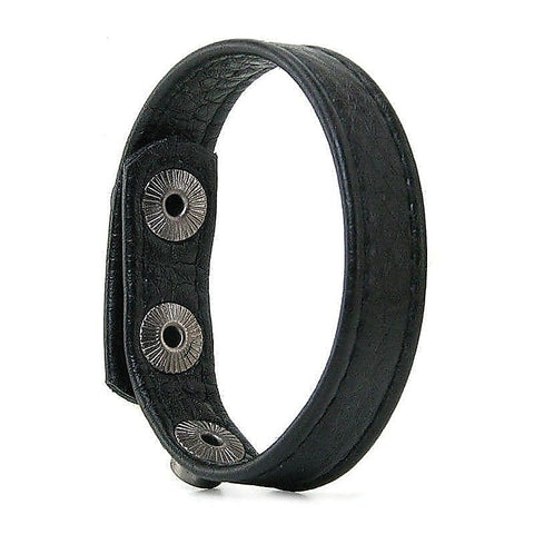 Three-Snap Buckle Leather Cock Ring by Hell's Couture