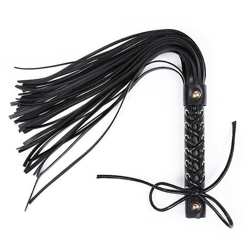 Unholy Whip With Bow Handle Leather Flogger