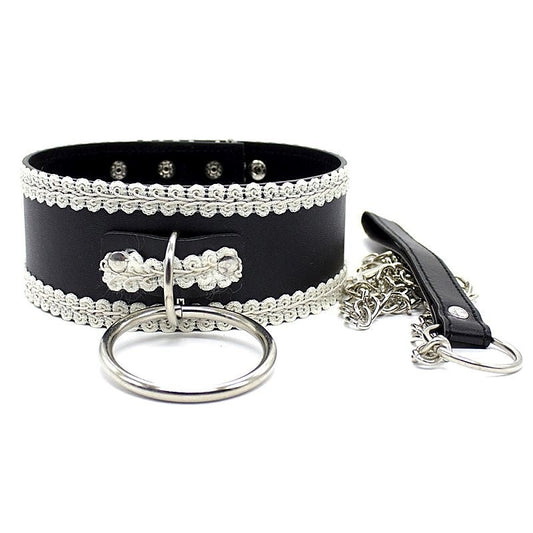 Sexy Lace Slave Collar With O-Ring by Hell's Couture