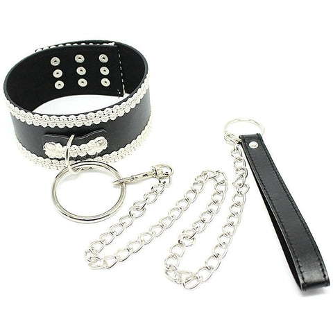 Sexy Lace Slave Collar With O-Ring by Hell's Couture