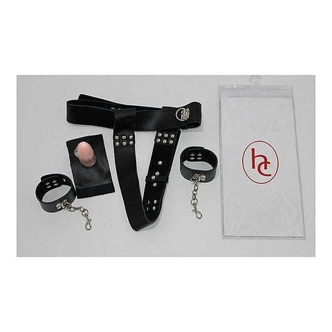 Chastity Waist Harness with Butt Plug by Hell's Couture