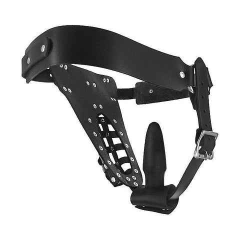 Chastity Waist Harness with Butt Plug by Hell's Couture