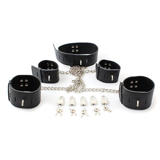 Licks & Lashes Leather Restraint Set by Hell's Couture