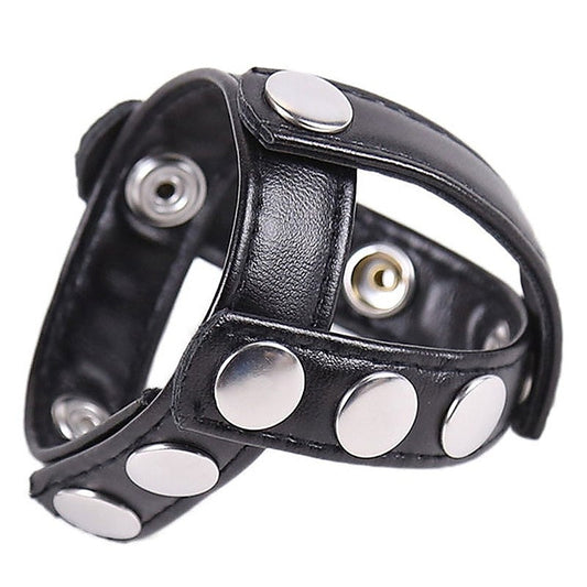 Leather Cock Ring & Ball Divider by Hell's Couture