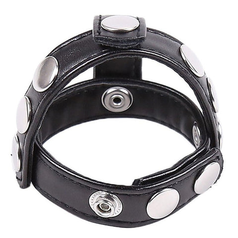 Leather Cock Ring & Ball Divider by Hell's Couture