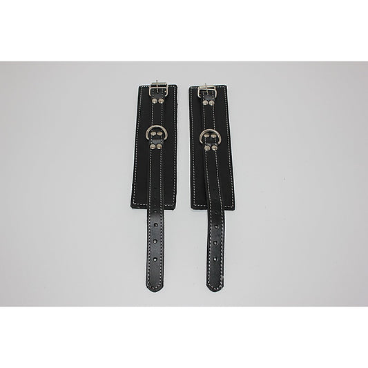 Abbey Leather Buckle Black Wrist Restraints