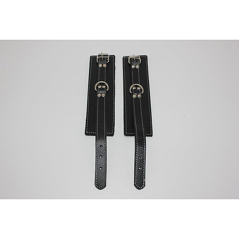 Abbey Leather Buckle Black Wrist Restraints