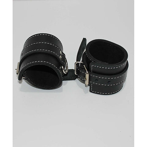 Abbey Leather Buckle Black Wrist Restraints