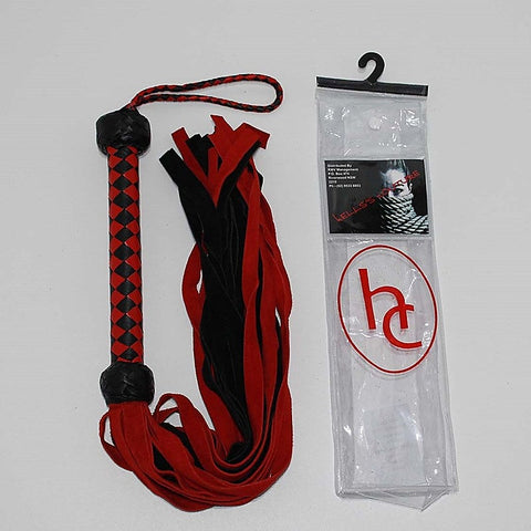 Snake Whips Black and Red Flogger by Hell's Couture