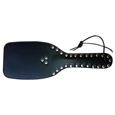 Wide Ping-Pong Studded Leather Paddle by Hell's Couture