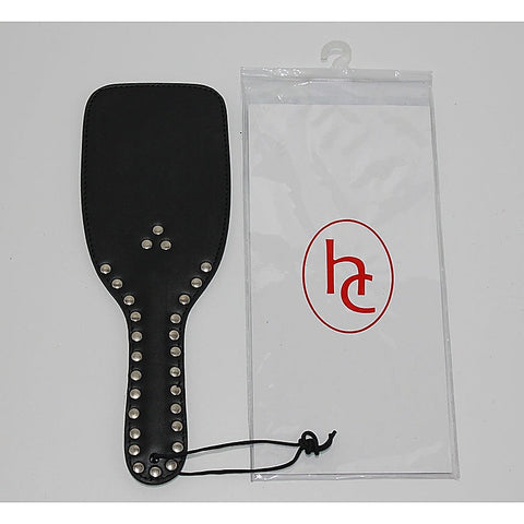 Wide Ping-Pong Studded Leather Paddle by Hell's Couture