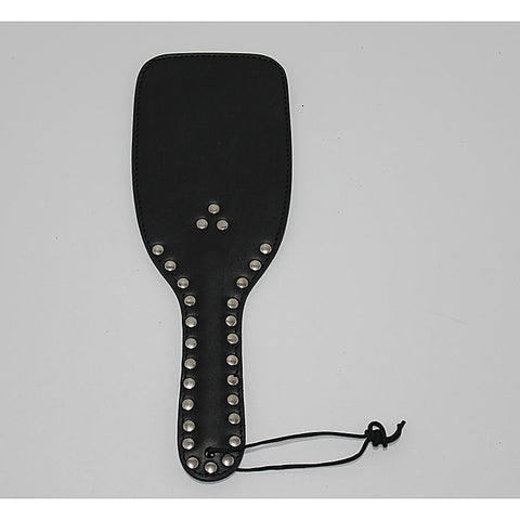 Wide Ping-Pong Studded Leather Paddle by Hell's Couture