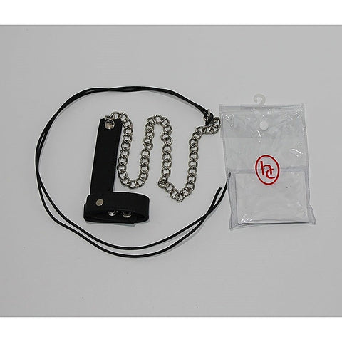 Cock & Ball Ring with Leather Lead by Hell's Couture