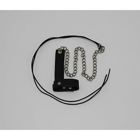 Cock & Ball Ring with Leather Lead by Hell's Couture