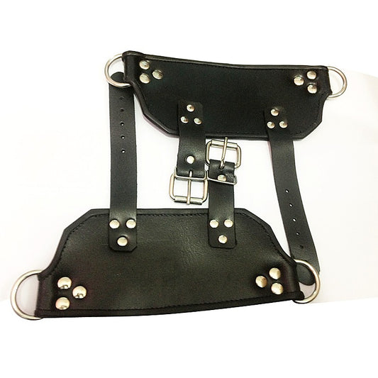 Nailed Hard Foot Leather Suspender by Hell's Couture
