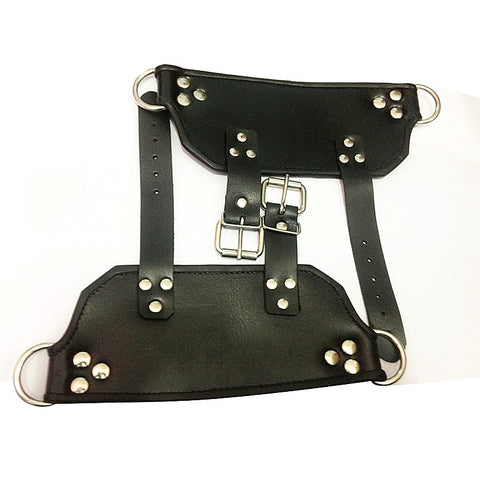 Nailed Hard Foot Leather Suspender by Hell's Couture
