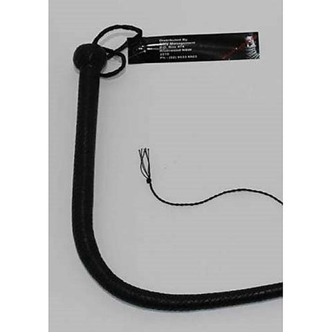 Stockmans Black Leather Whip 60cm by Hell's Couture
