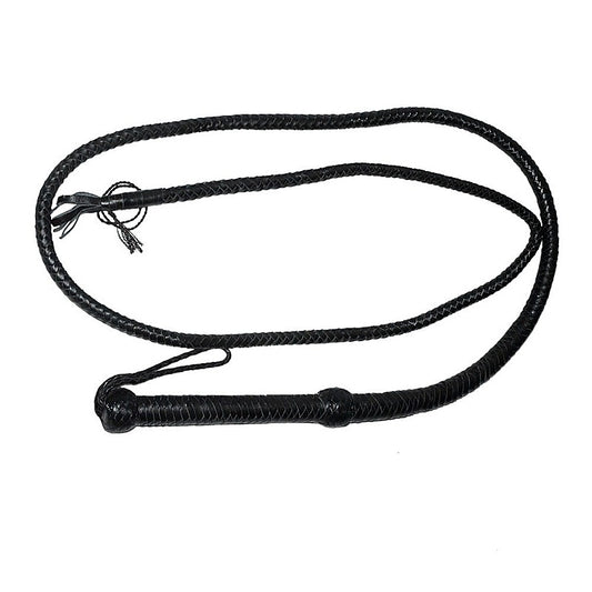 Stockmans Black Leather Whip 250cm by Hell's Couture
