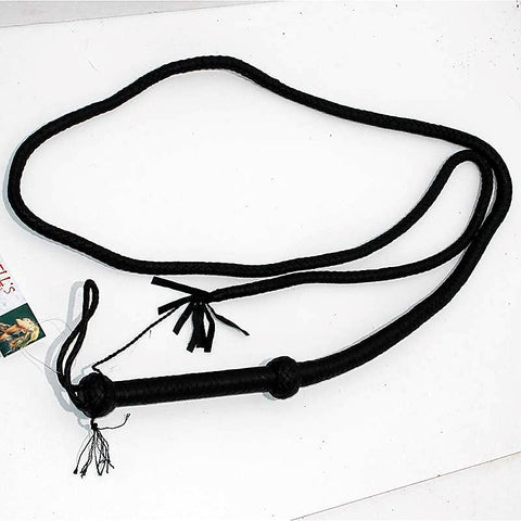 Stockmans Black Leather Whip 250cm by Hell's Couture