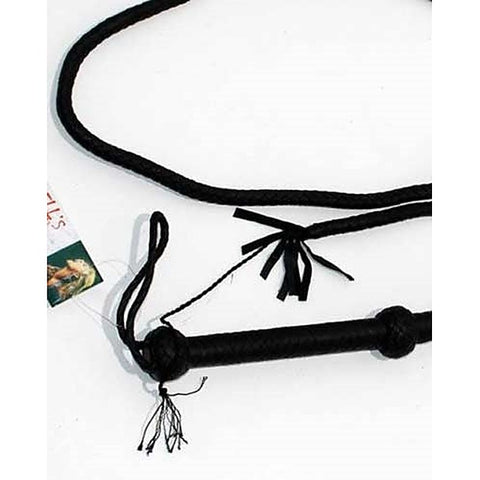 Stockmans Black Leather Whip 250cm by Hell's Couture