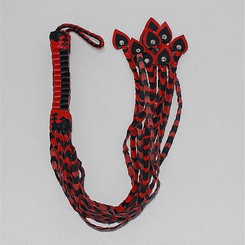 Whippa Leather Flogger with Braided Handle by Hell's Couture
