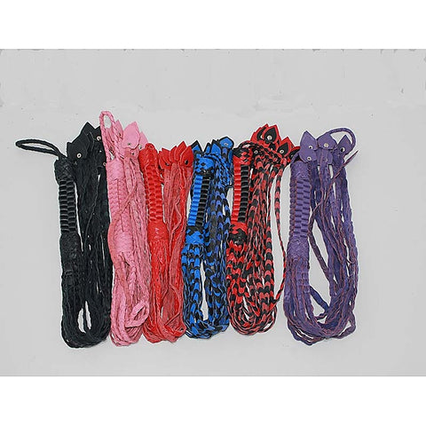 Whippa Leather Flogger with Braided Handle by Hell's Couture