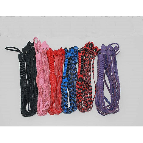 Whippa Leather Flogger with Braided Handle by Hell's Couture
