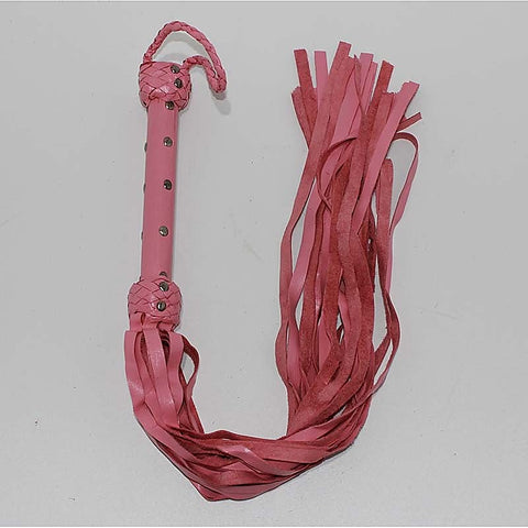 Whiplash Leather Flogger with Handle by Hell's Couture