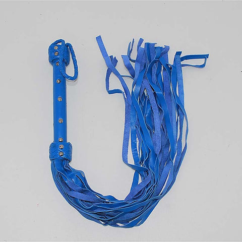 Whiplash Leather Flogger with Handle by Hell's Couture