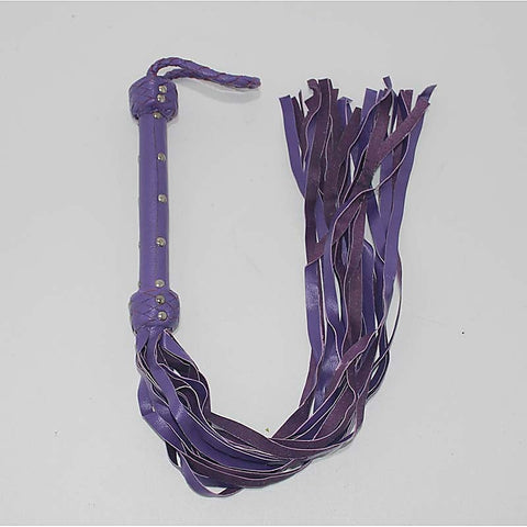 Whiplash Leather Flogger with Handle by Hell's Couture