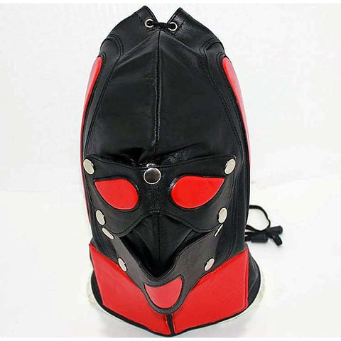 Superhero Leather BDSM Hood by Hell's Couture