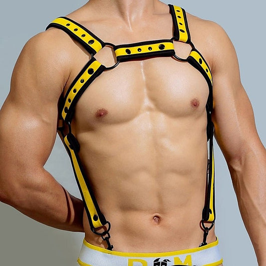 D.M Neoprene Chest Harness with Suspenders by BDStyle
