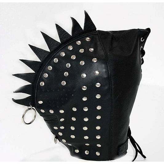 Cyclops Leather Bondage Spiked Hood by Hell's Couture